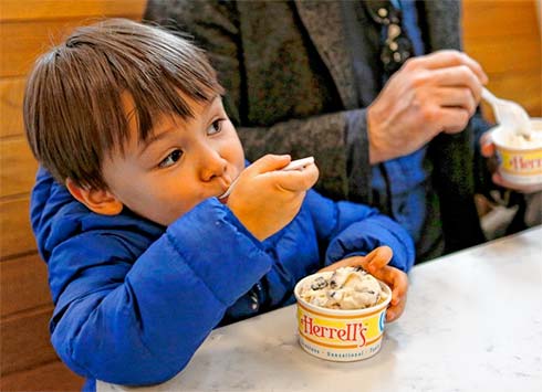 William Takahashi-Risinger, 3, eating ice cream